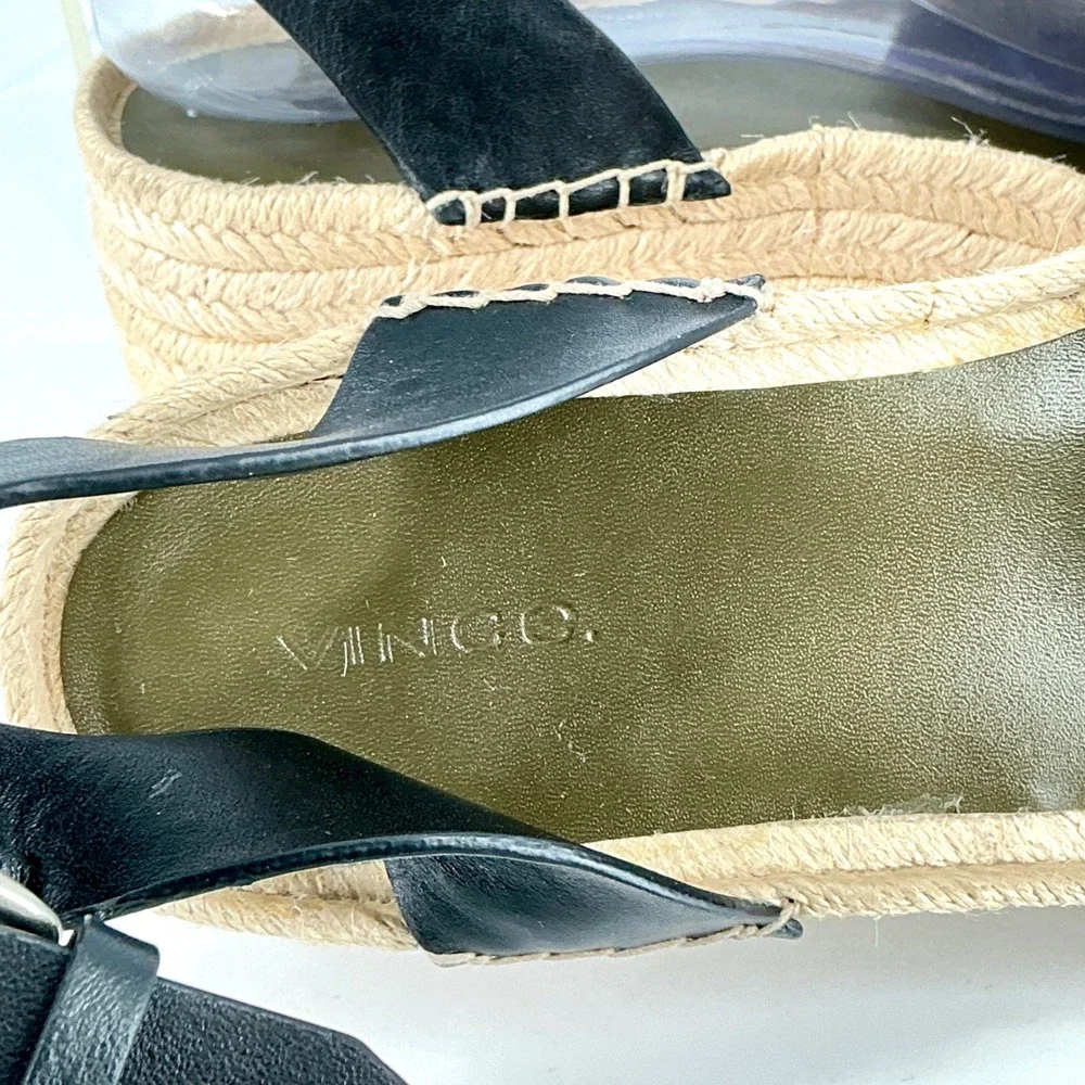 Vince Size 10 Olive Suede Black Leather Platform Espadrille NEW Sandals $330